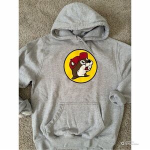 Buc-ee’s- Unisex Gray Hoodie with Cartoon Logo